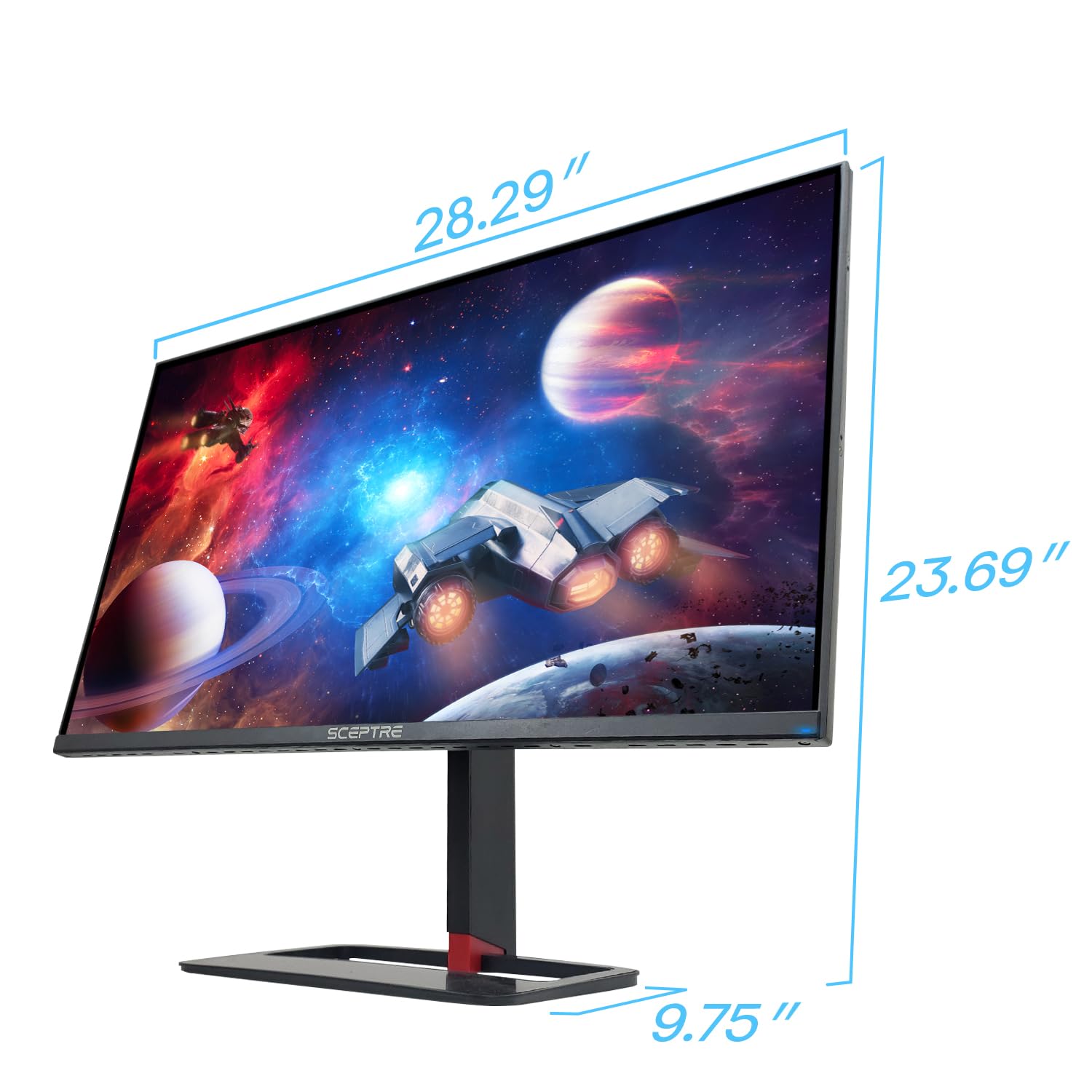 Sceptre IPS 32 inch QHD LED Monitor HDR400 2560x1440 HDMI DisplayPort up to 144Hz 1ms Height Adjustable Gaming Blinders Included, Build-in Speakers Gunmetal Black 2021 (E325B-QPN168+)