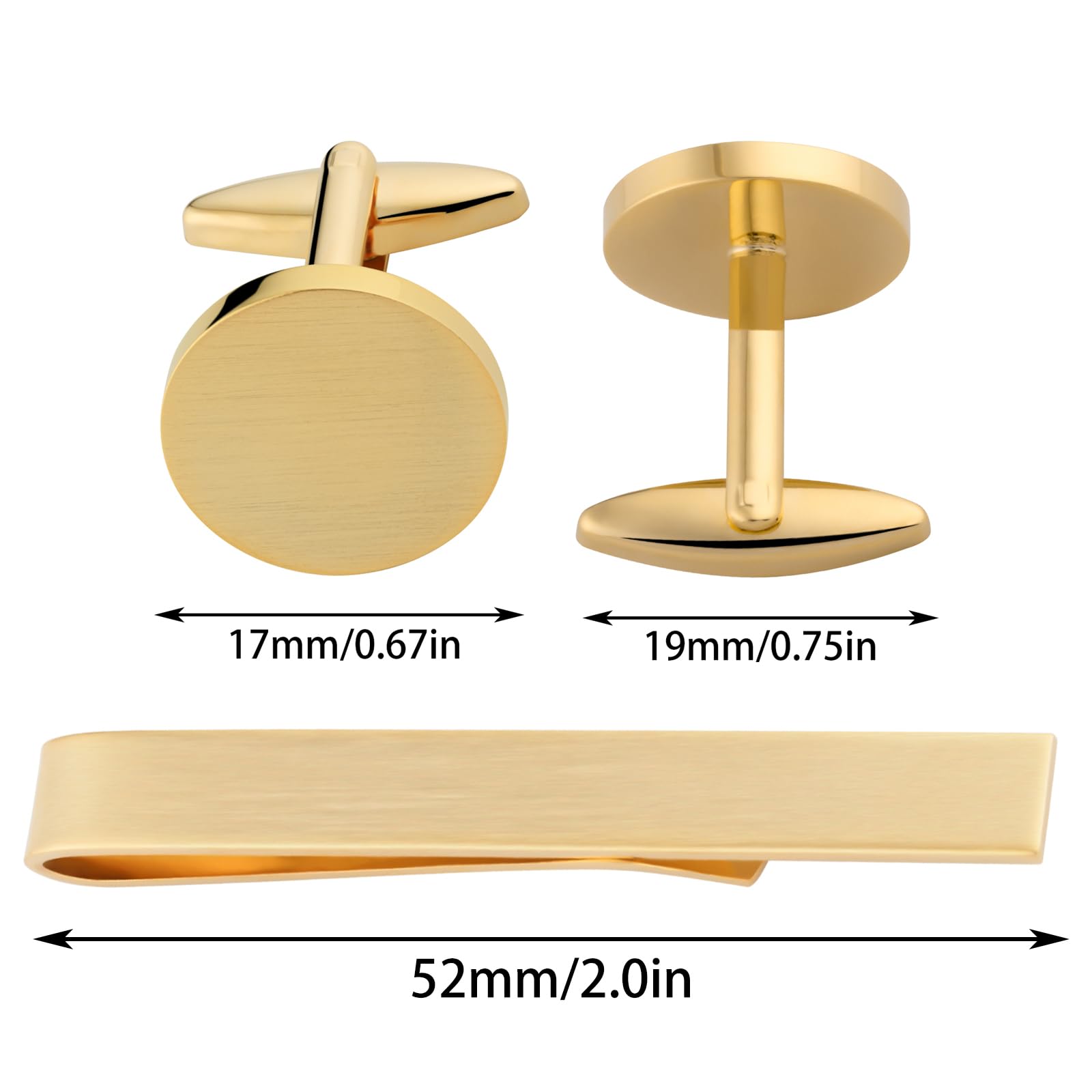 GWD Cufflinks and Tie Clip Set for Men Personalized Cuff Links Business Wedding Father's Day Gift