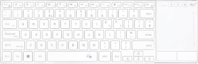 Rii Wireless Keyboard with Trackpad BT 5.0 & 2.4G Dual Mode White