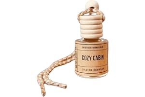 MLTD Candle Co. Cozy Cabin, Hanging Car Air freshener, Hanging Car Air Fragrance Oil Diffuser, Cute Car Air Freshener, Long Lasting Car Air Freshener, Automobile Aromatherapy Diffuser, Made in USA