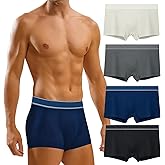 LEOMOSTE 4 Pack Young Men's Modal Microfiber Trunks Stretch Underwear Moisture-Wicking Boxer Briefs