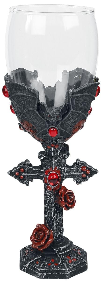 Nemesis Now B4479N9 Carpe Noctem Goblet 20cm, Resin w. Stainless Steel, Black