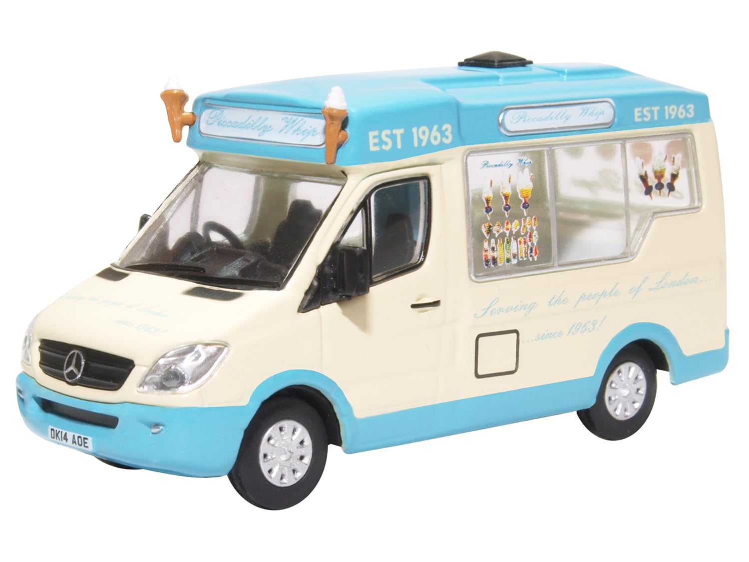 Oxford Diecast 76WM007 Whitby Mondial Ice Cream Van Piccadilly Whip 1:76 Scale Model