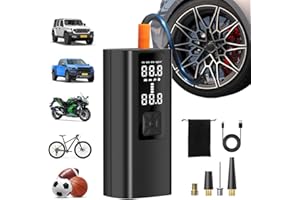 SGULNF Tire Inflator Portable Air Compressor, Portable Tire Inflator for Car, Tire Inflator with LED Light & Digital Pressure Gauge for Trucks, SUVs, Bike & Motorcycle Tires, Balls