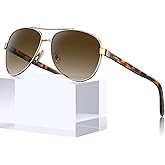 CARFIA Polarized Sunglasses for Women UV Protection Acetate Arms Metal Frame Woman's Shades CA3216