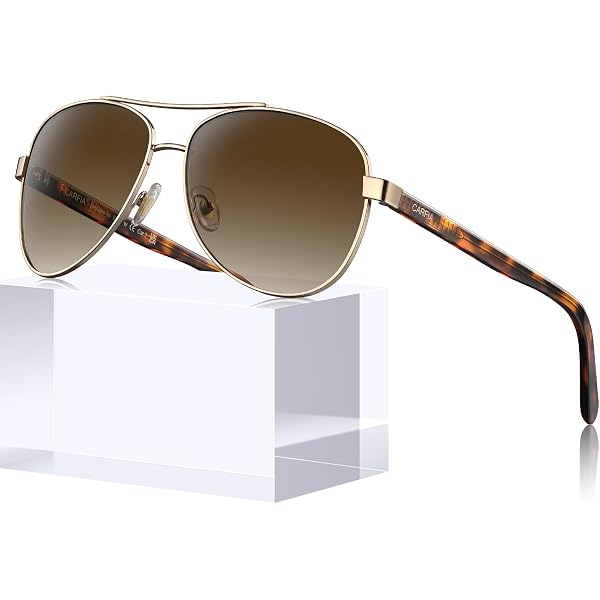 WOODFUL Bamboo Aviator Sunglasses For Women - Polarized Lenses, Metal Frame With Wood Inlay, Includes Case