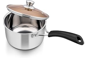 Herogo 1 Quart Saucepan with Lid, 18/10 Stainless Steel Small Sauce Pan Pot, 1Qt Saucepan for Gas Electric Stove Top Camping,