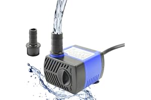 Conquerall CHA-280 100GPH 400L/H AC 110V Submersible Pump 5W Mini Adjustable Pump 2.13ft High Lift for Fish Tanks, Tabletop Fountains, Indoor and Outdoor Ponds, Hydroponic Systems and Pet Fountains