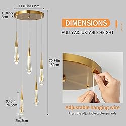 LMQNINE Kitchen Light Fixtures Ceiling Dimmable LED