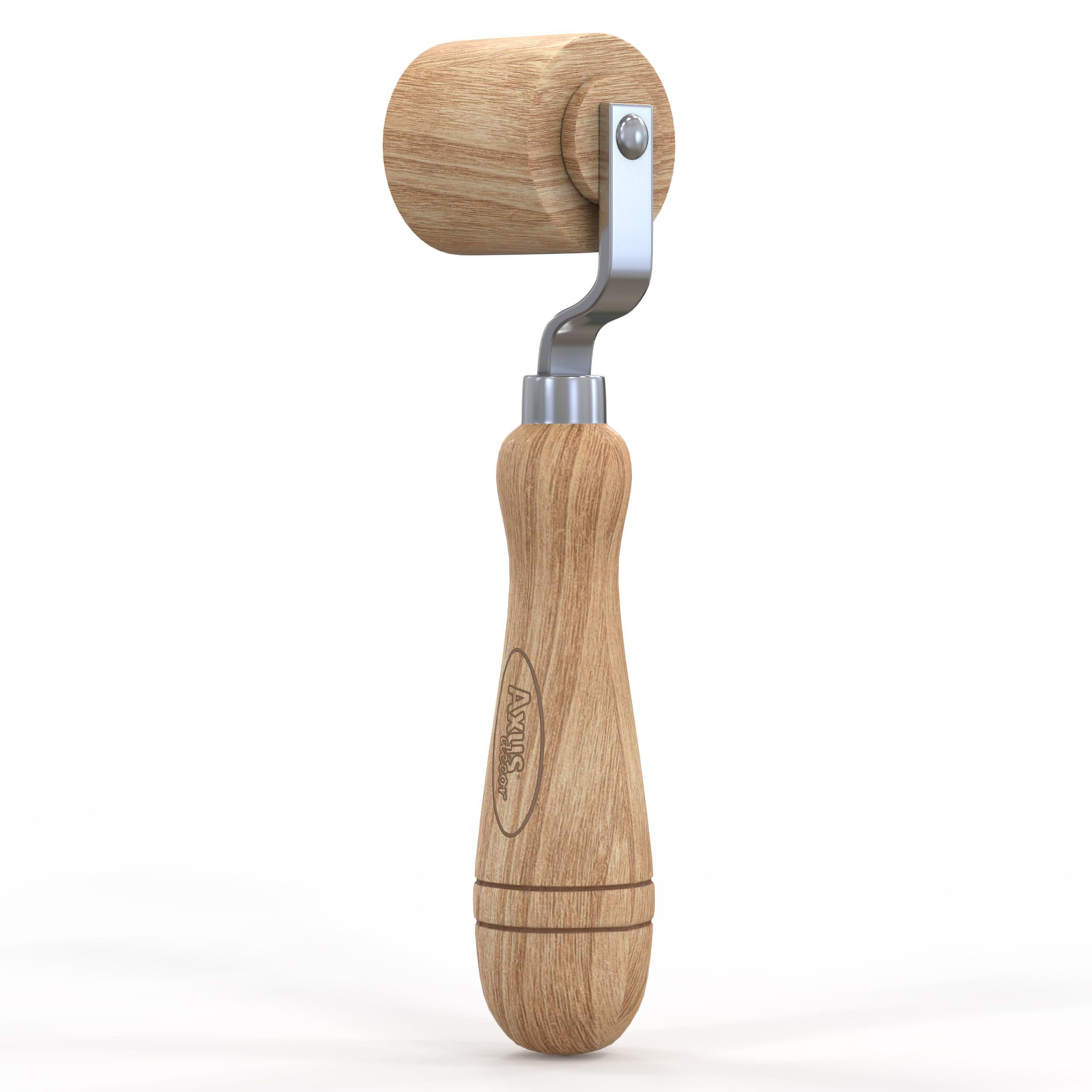 Axus Decor Hardwood Seam Roller (Gray Series) Wallpaper Roller with Beachwood Handle & Roller - Multi-Purpose Tool, Chrome Plating, Roller Width 45mm - for Professionals and DIY Enthusiasts
