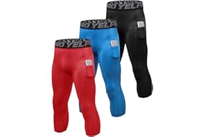 Yuerlian Men's 3/4 Compression Pants Cool Dry Capri Shorts Baselayer Leggings Tights Workout Running Sports Tights
