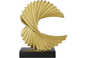 Paytonture Gold Ocean Wave Statue, Modern Abstract Art, Resin Statue, Office Desk & Shelf Decor Accent for Men