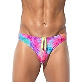 Arjen Kroos Men's Sexy Swim Briefs Printed Swimsuit Beach Swimwear Bikini Sport with Drawstring