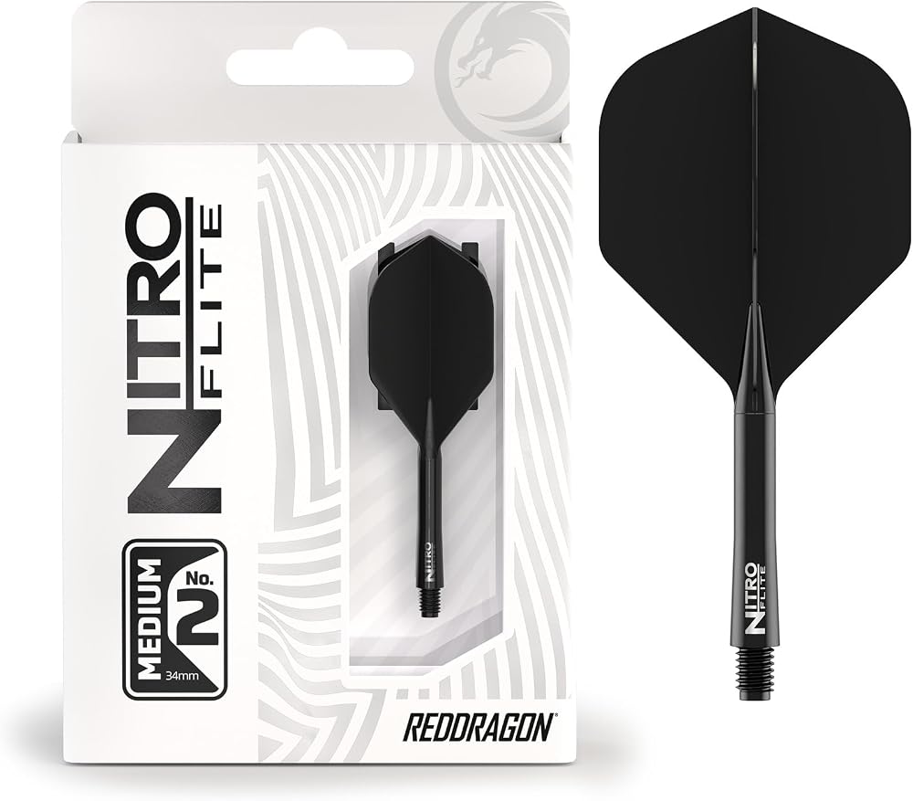 Red Dragon Nitro Flite Integrated Flight & Shaft System No.2 Black Medium Length