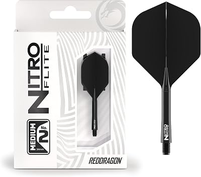 Red Dragon Nitro Flite Integrated Flight & Shaft System No.2 Black Medium Length