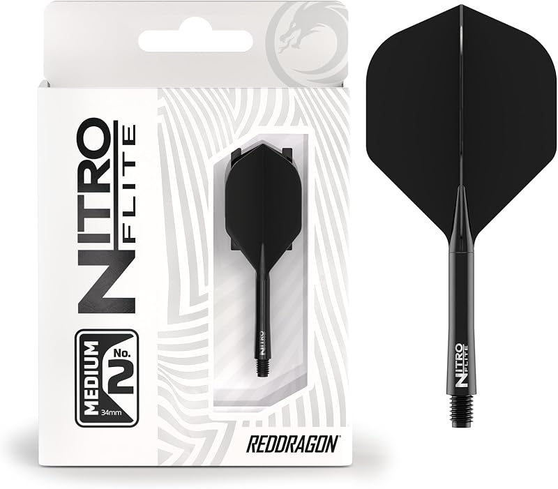 Red Dragon Nitro Flite Integrated Flight & Shaft System No.2 Black Medium Length