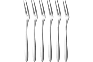 6-Piece 304 Stainless Steel Mini Fruit Forks for Cake, Dessert, Sushi & Snack Picks –Food Pickers in Silver
