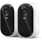 Security Cameras Wireless Outdoor - Arlo Essential Battery 2K (3rd Gen, Latest Version), Color Night Vision, Two-Way Audio, Home Security, Person/Package/Vehicle/Animal Detection, White - 2-Pack