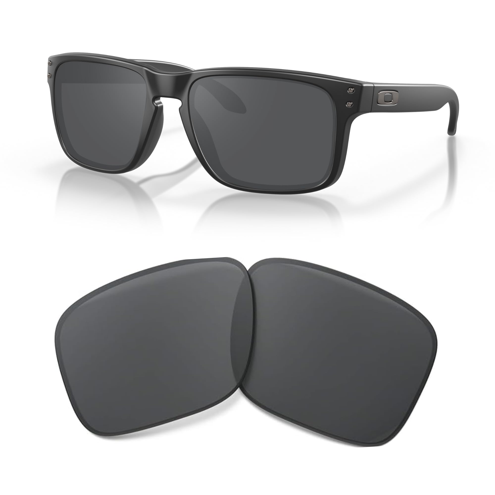 OAKLEY Original Holbrook OO9102 00002057 Lentes de repuesto de iridio negro para hombres y mujeres + paquete de bolsa de microfibra - MARCOS NO INCLUIDOS