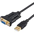 CableCreation USB to RS232 Serial Adapter (FTDI Chipset), USB to RS232 Gold Plated DB9 Serial Converter Cable for Windows 11, 10, 8.1, 8, 7, Vista, XP, 2000, Linux and Mac OS X, macOS, 6.6 Feet/2M