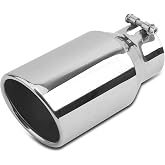Vurkcy 3 inch Inlet Exhaust Tip, 4.5" Outlet 9" Length, Bolt-On, Polished | Stainless Steel Exhaust Tail Pipe, Bolt-On, Polished Tailpipe, Silvery(Only Fit for Tailpipe Outlet is 3", Need Measure OD)