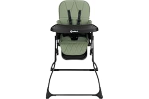 Safety 1st Lily High Chair - Compact Fold, Lightweight Design, Easy Clean, Modern Style - Mineral Green