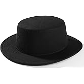 SpareCruise Fashion Classic Black Fedora Hats Costume Outfit - Flat Wide Brim Church Cap Jazz Hats, for Women and Men