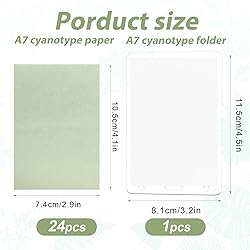 24 Pcs Sun Print Paper Kit, A7 Cyanotype Paper