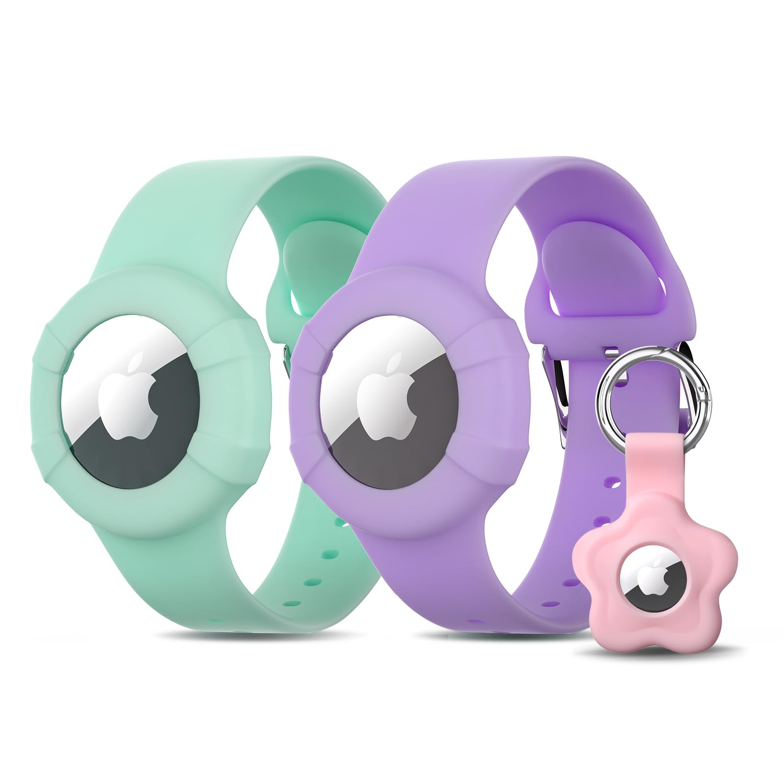 ARTCHE kids Watch Strap for Apple Airtag, 2 Pack Silicone Wristband Bracelet Compatible with Apple Air Tags 2021, Soft Adjustable Watch Band for Toddler Children Elders, with Protective Holder