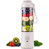 SSKAWorldwide Portable Blender 21oz &ndash; Rechargeable and Wireless Mini Personal Blender for Shakes and Smoothies, 4000mAh Battery &amp; 6 Blades for Protein Shakes, Fruit Juicer, Gym &amp; Travel (White)