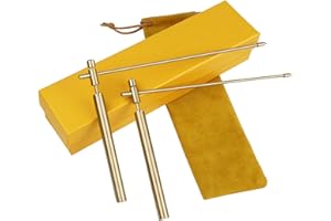 YUEPIN Dowsing Rods Copper, 2PCS Divining Rods - Solid Copper and Brass With Gift Box and Bag - Detect Gold, Water, Ghost Hunting, Locating Lost Items, Yes/No Questions