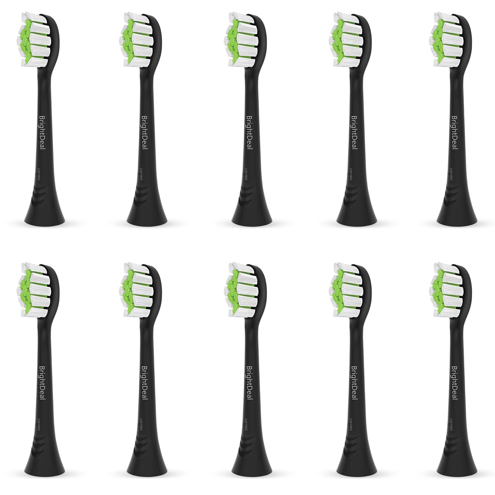 Brightdeal Replacement Toothbrush Heads for Philips Sonicare - Electric Replacement Brush Heads Compatible with HealthyWhite, EasyClean, 10 Pack Black