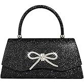 Trisapu Womens Evening Bag Sparkly Bow Clutch Purse Wedding Party Purses Glitter Rhinestone Cocktail Prom Handbags