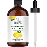 TRATAK ORGANICS Lemon Essential Oil, 100% Pure & Natural Oil with Premium Dropper | Undiluted Essential Oils for Aromatherapy