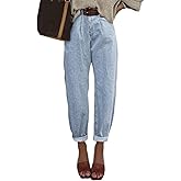 EVALESS Women's High Waisted Baggy Boyfriend Barrel Jeans
