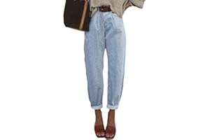 EVALESS High Waisted Baggy Cargo Jeans for Women Casual Loose Cropped Y2k Denim Pants