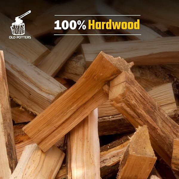 OLD POTTERS KILN DRIED FIREWOOD – HICKORY, 1100 CU. IN, 16-18 LOGS ~ 8″ X 2.5″ LOGS. COOKING WOOD FOR GRILLING, SMOKING, AND FIREPITS, HICKORY.