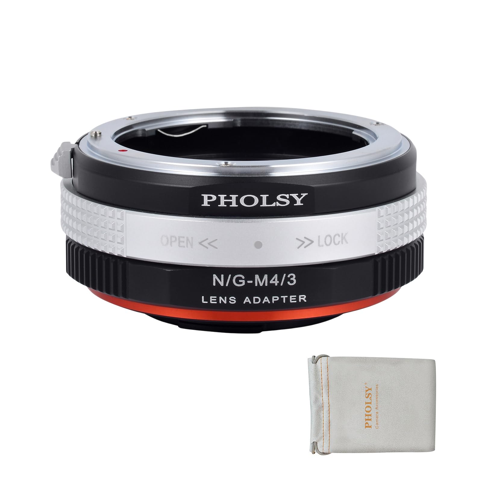 PHOLSY Lens Mount Adapter with Aperture Control Ring Compatible with Nikon G (F AI AIS D AFS) Lens to Micro Four Thirds (M4/3 Micro 4/3 MFT) Mount Camera Body Compatible with Olympus Panasonic Lumix