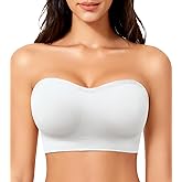 HEPOE Strapless Bras for Women, Wireless Push Up Bandeau Bralette, Seamless Padded Tube Top Anti-Slip Everyday Bra