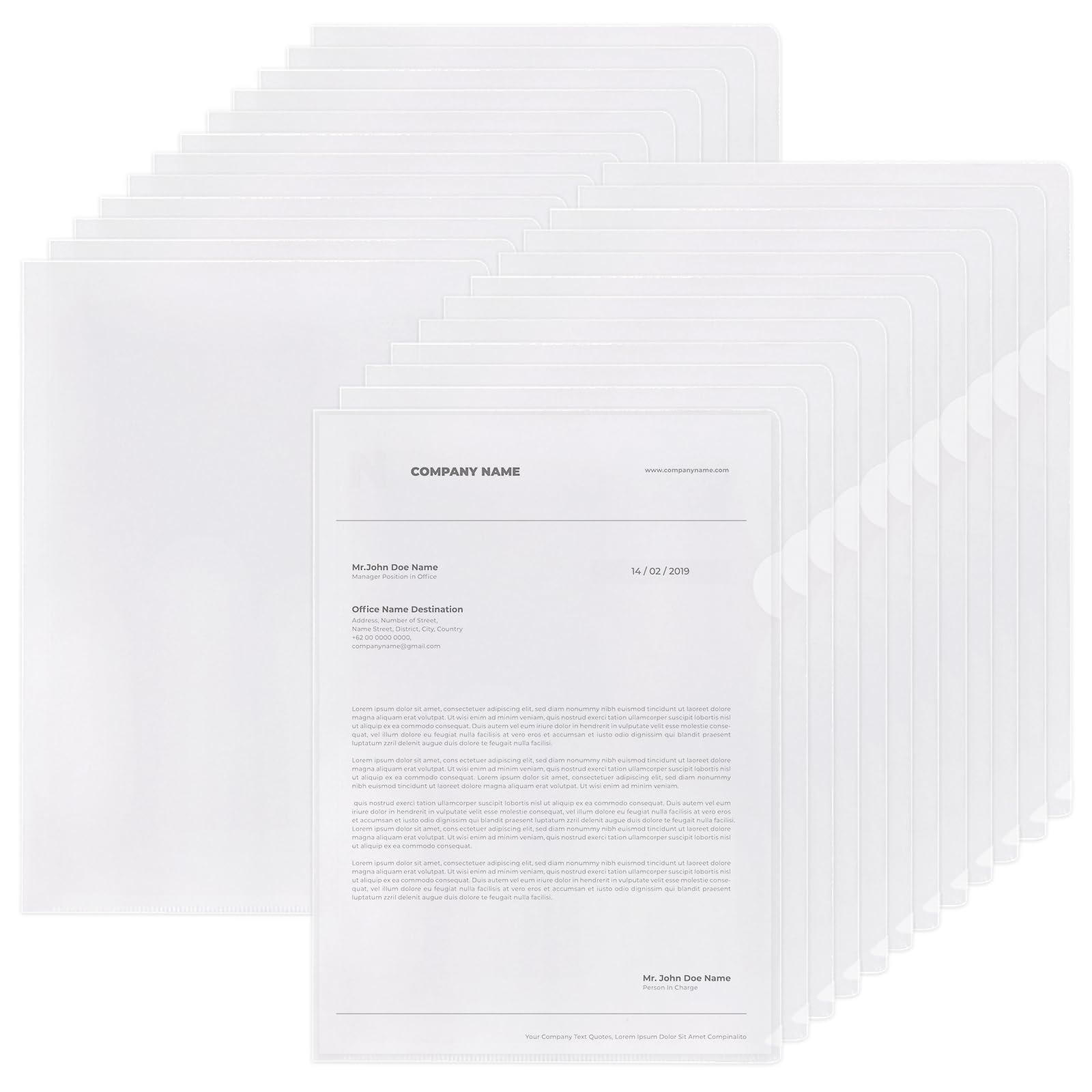 EOOUT Clear Folders, 24pcs Plastic Folders, Project