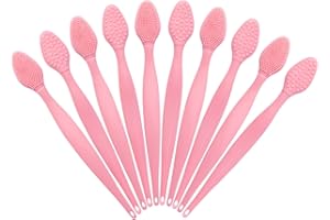 Ooloveminso Silicone Lip Scrubber Exfoliator Tool, 10 Pcs Soft Double-Side Lip Brush, Dark Lip Care and Beauty - Pink