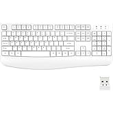 EDJO Wireless Keyboard, 2.4G Ergonomic Full Size Wireless Computer Keyboard with Wrist Rest for Windows, Mac OS Desktop/Lapto