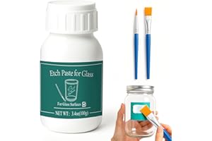 DINGSEN 3.5 oz Glass Etch Paste, Create Beautiful Art in Minutes, Create Permanently Stunning Designs on Glass Surfaces, Perf