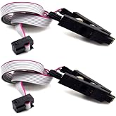 Chironal 2 Set SOP8 to DIP8 Test Clips and Board, 8 Pin, Cable Lengths 24cm, for EEPROM 93CXX/25CXX/24CXX in Circuit Programming on USB Programmer TL866CS TL866A EZP2010 (1Pcs Board)