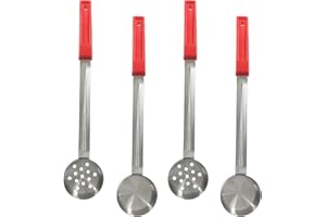 Hordion 4 Pcs Portion Control Serving Spoons Ladle Scoops, Food Measuring Ladle Utensils Proportion Manage Slotted and Unslot