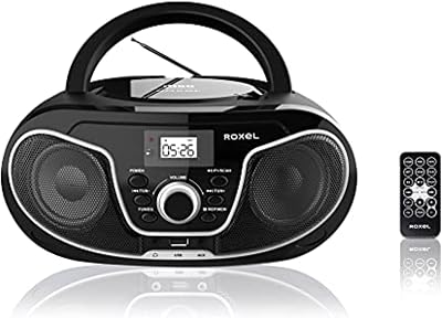 Roxel RCD-S70BT Portable Boombox CD Player with Remote Black