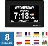 TROCOTN Dementia Clock 7-Inch Digital Calendar Clock with Auto-Dimming view 7