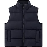 Spring&Gege Boys Zip up Puffer Vest Winter Outdoor Warm Zipper Lightweight Sleeveless Padded Jackets
