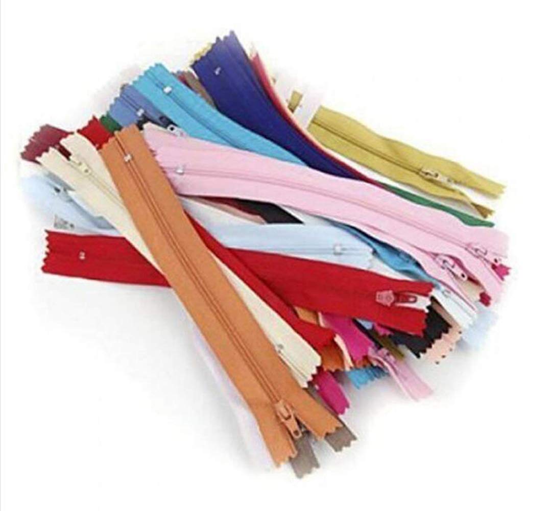 Nylon Zippers 50Pcs 7 Inches 18cm Long Nylon Closed Ended Zip Zippers for Sewing Clothes Bags Tailor Accessor Random Colors
