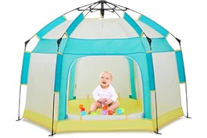 Bend River Baby Playpen with Canopy, Portable Baby Beach Tent, Toddler Play Yard Indoor and Outdoor, Foldable Mosquito Net for Infant - Green